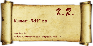Kumer Róza névjegykártya